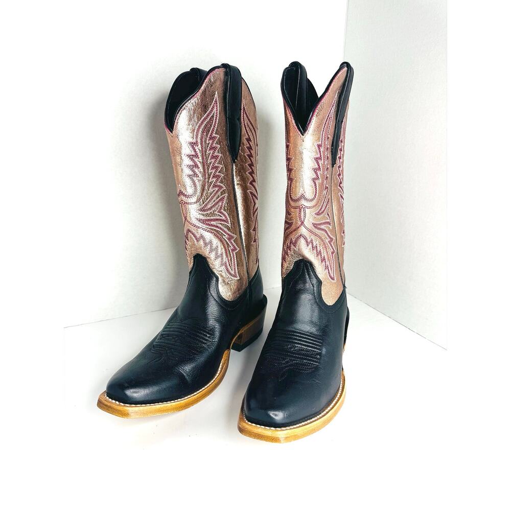 Ariat Futurity Flash Midnight Black Rose Gold Western Cowboy Boots Women’s 7.5B